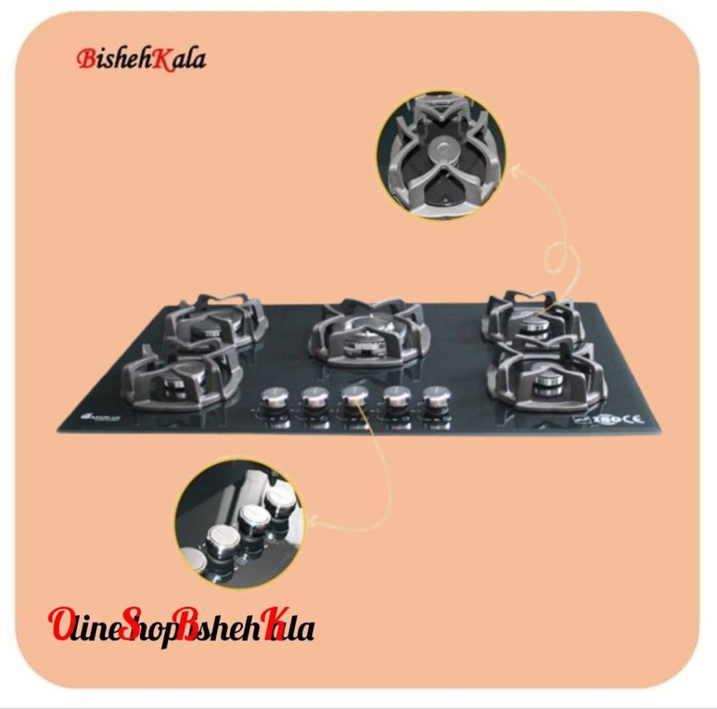 1000229276 اجاق گاز صفحه ای 5 شعله مدل G05NL - C9B کد(96)