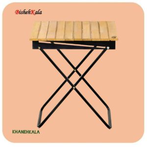 میز فلزی با روکش چوب