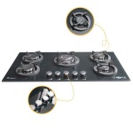 اجاق گاز صفحه ای آذرلوکس مدل GO5NL - C10B  کد(96)